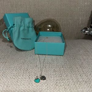 Tiffany & co RTT mini double heart necklace